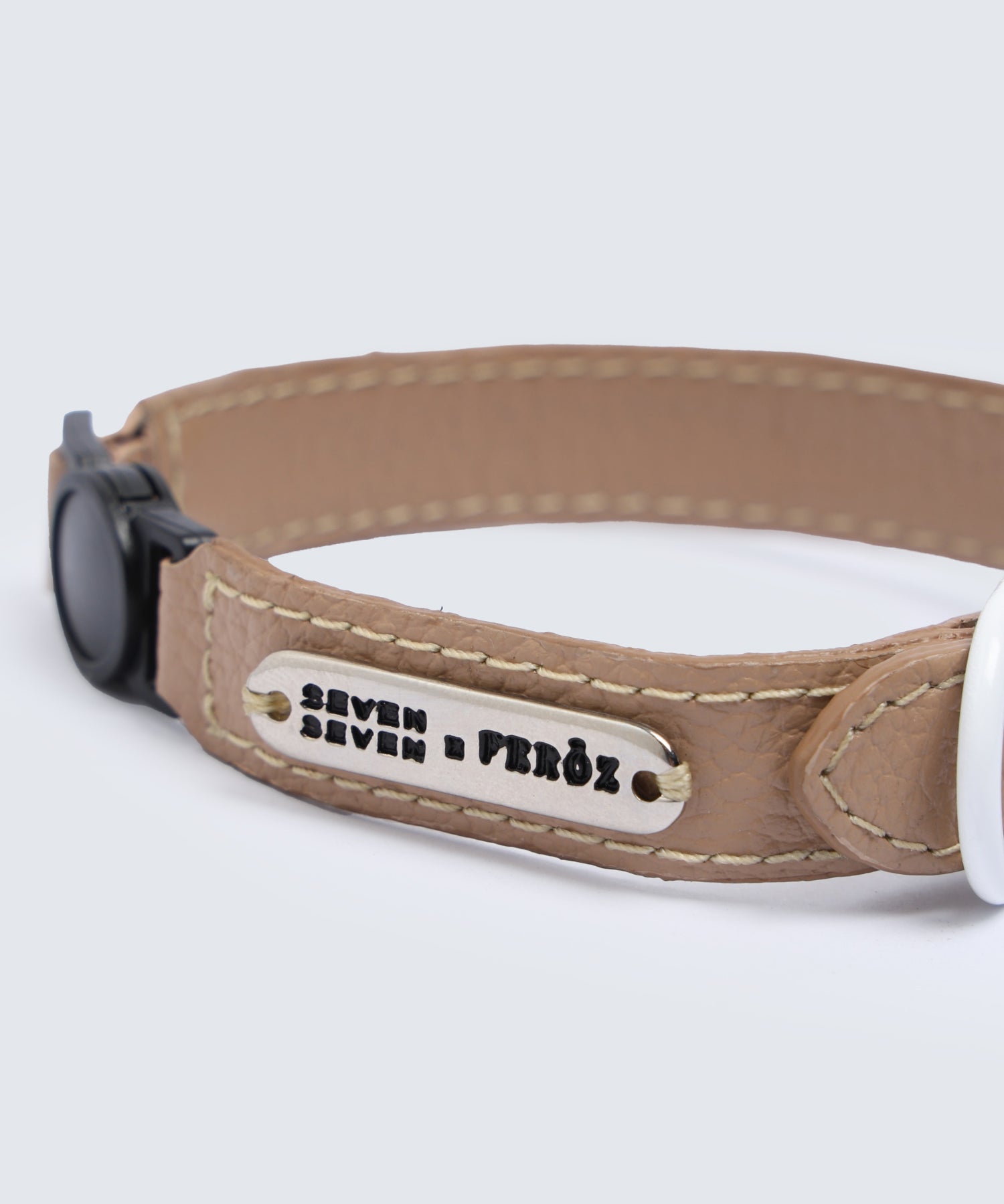 Collar Cuero Camel para Gato Seven Seven x Feroz