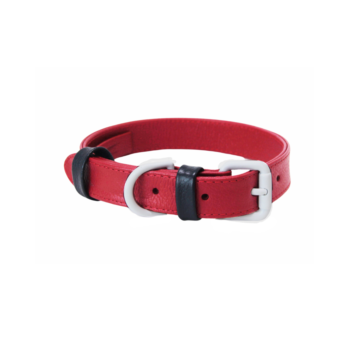 Collar Cuero Rojo para Perro Seven Seven x Feroz