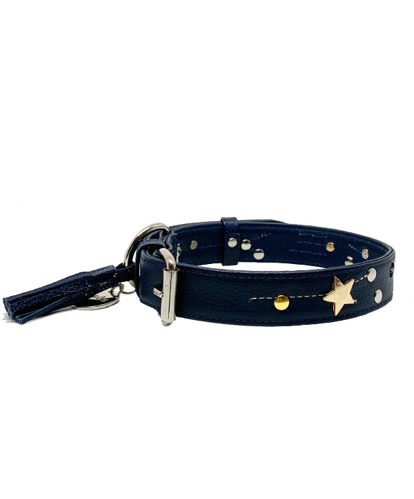 Collar Para Perro Astral Cuero Navy