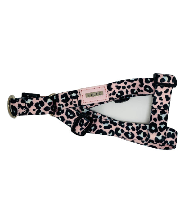 Arnés Para Perro Reata Leopardo Rosa